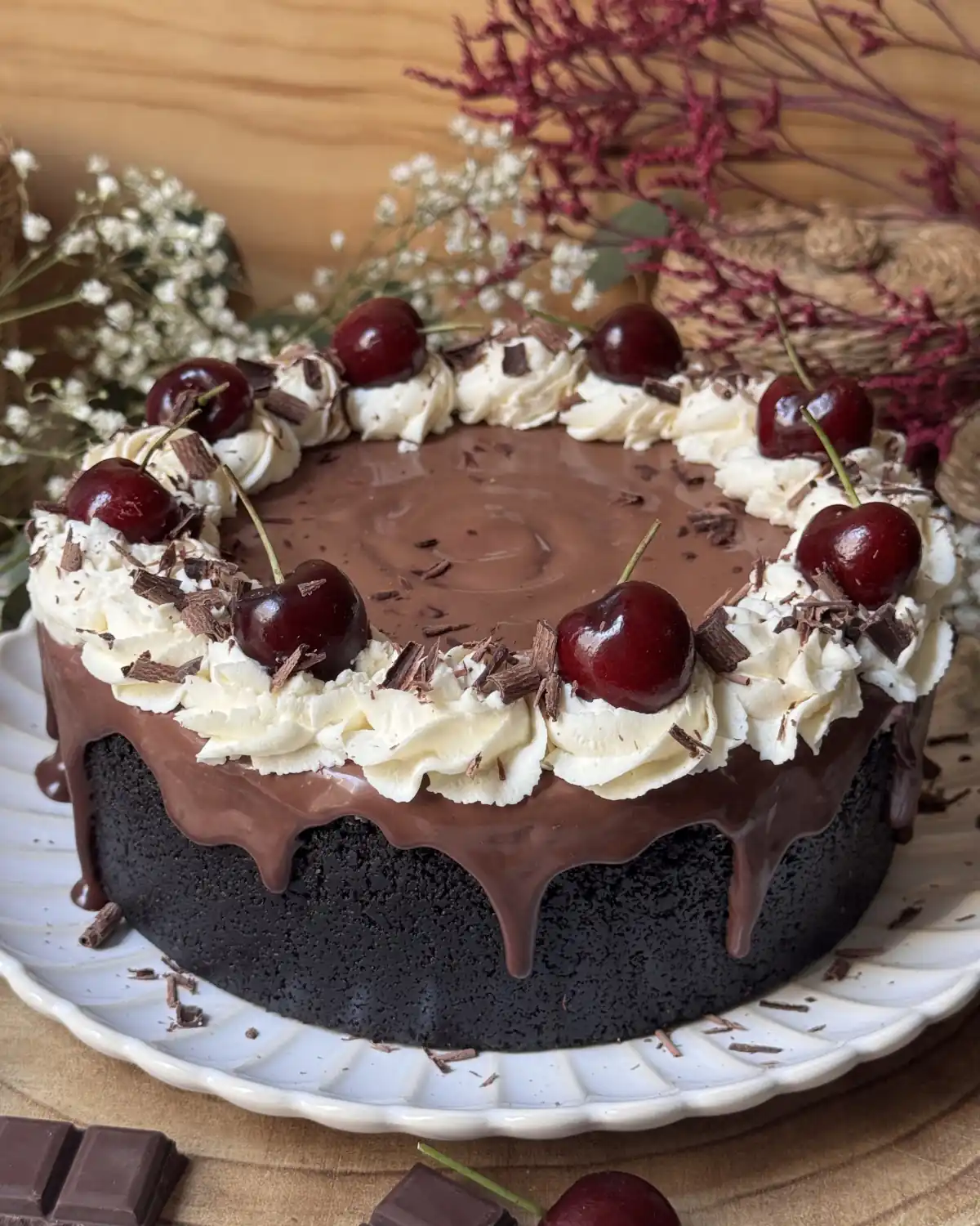romisbakes recipe No-bake black forest cheesecake