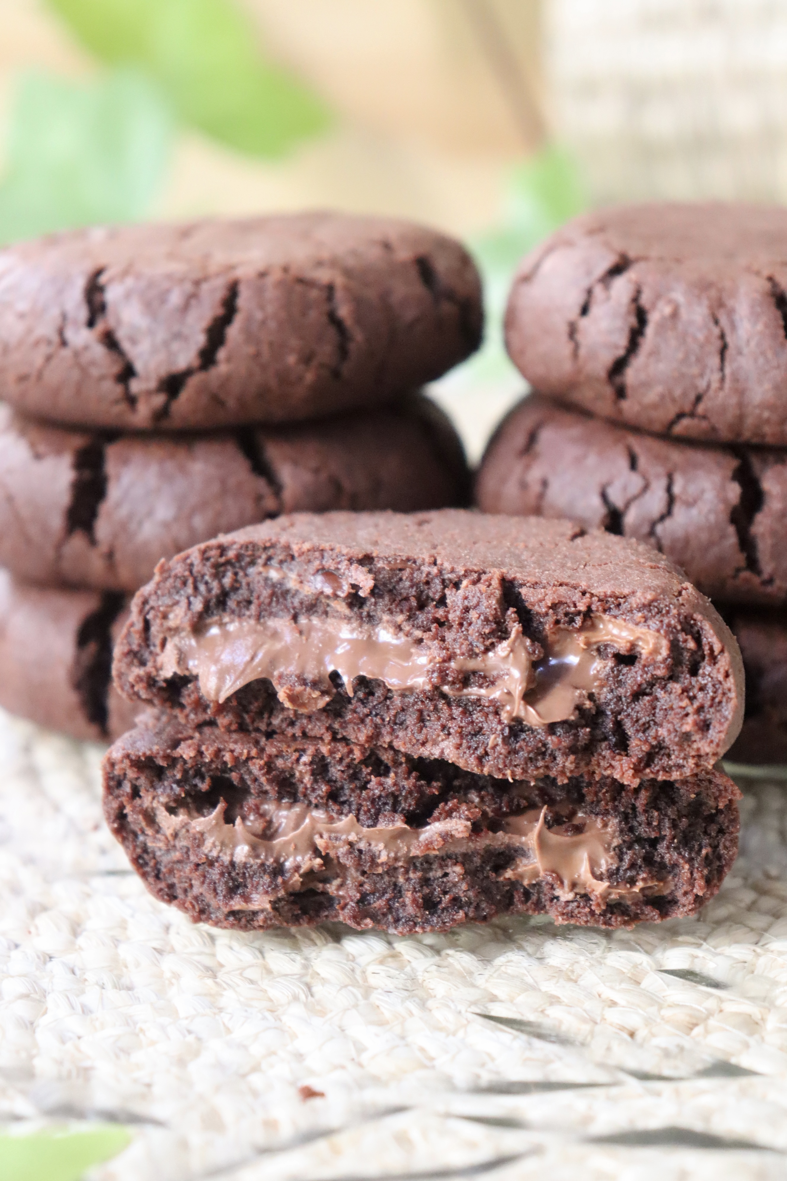 romisbakes recipe chocolate cookies with chocolate chips and Nutella