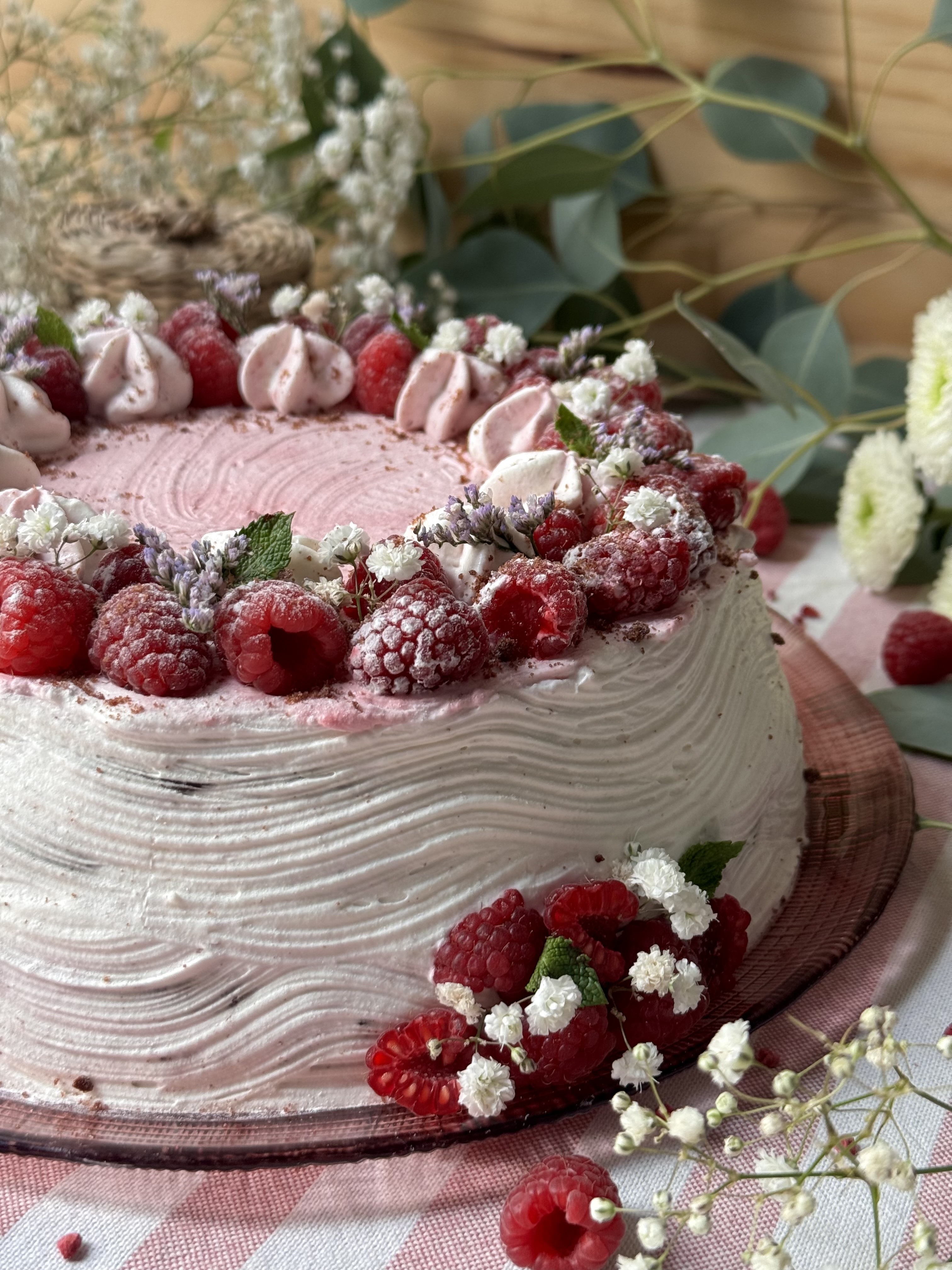 romisbakes recipe Cookie and raspberry cake