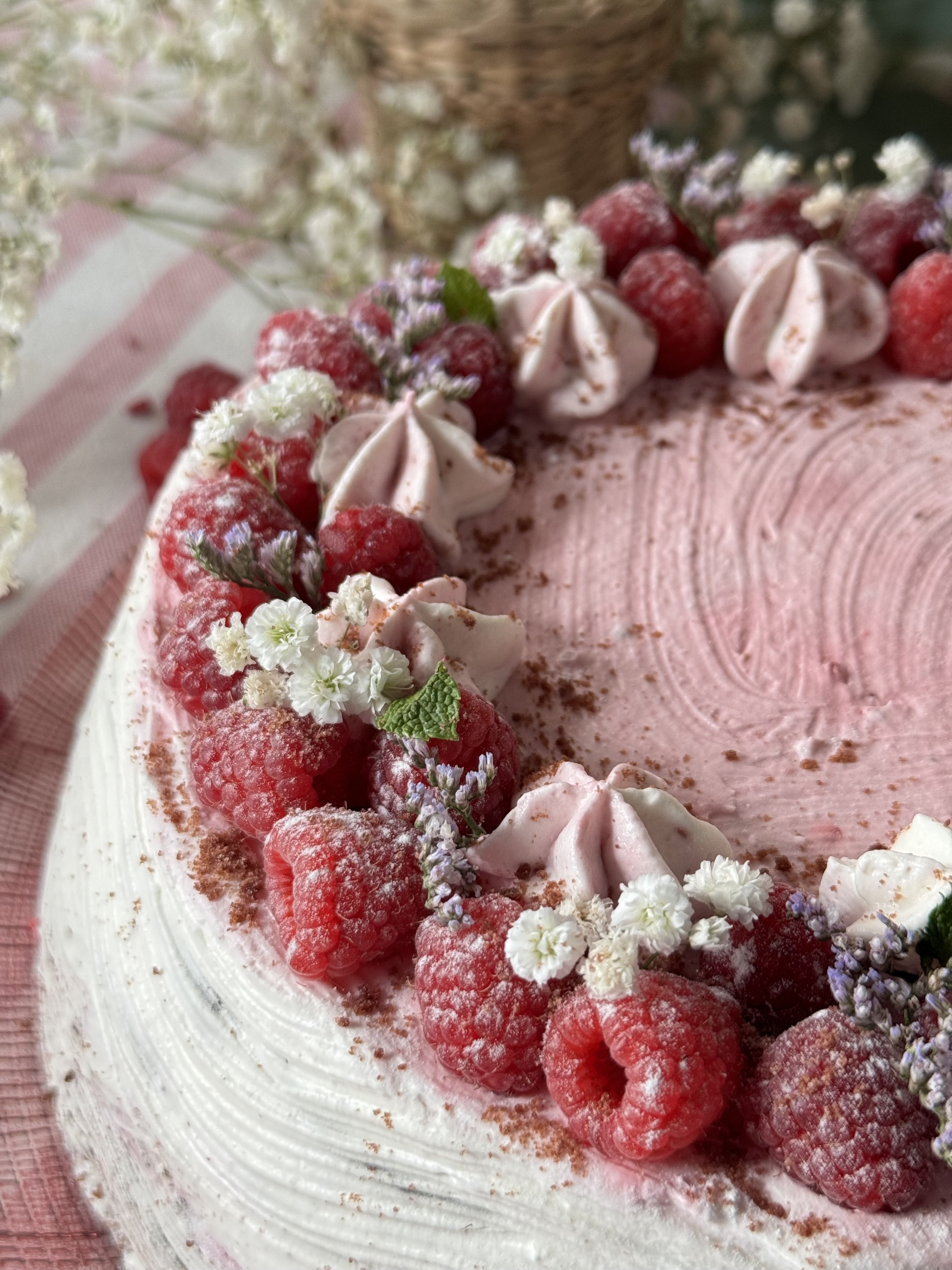 romisbakes recipe Cookie and raspberry cake