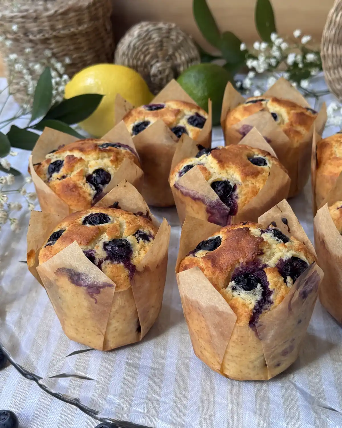 romisbakes recipe Lemon blueberry muffins