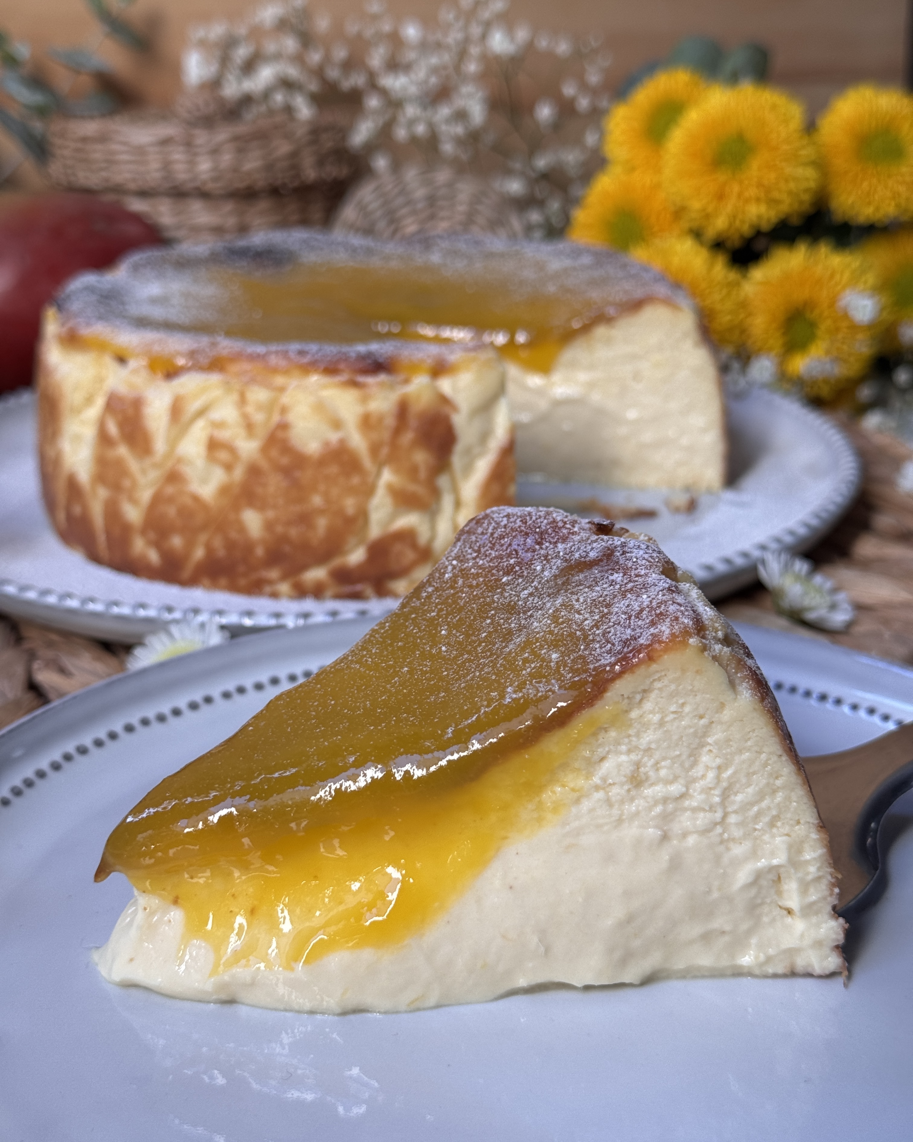 romisbakes recipe Baked mango cheesecake