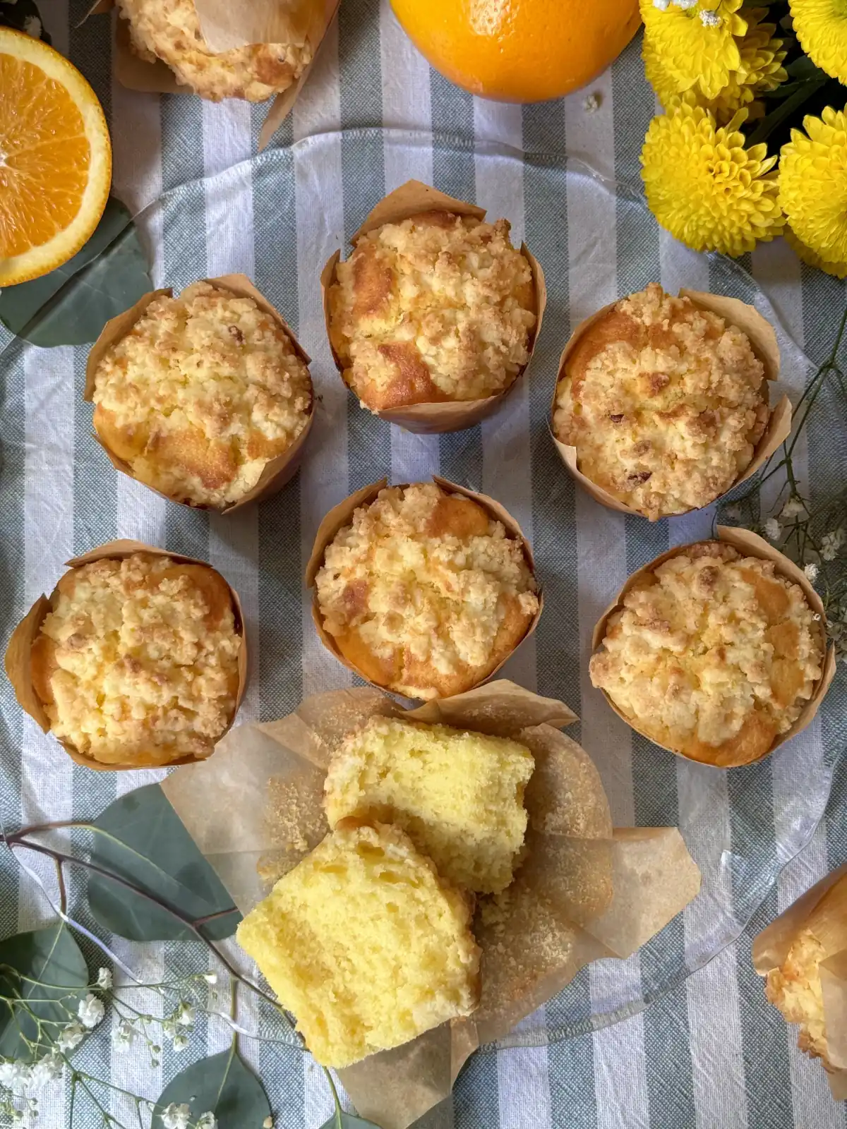 romisbakes recipe Orange muffins with crumble