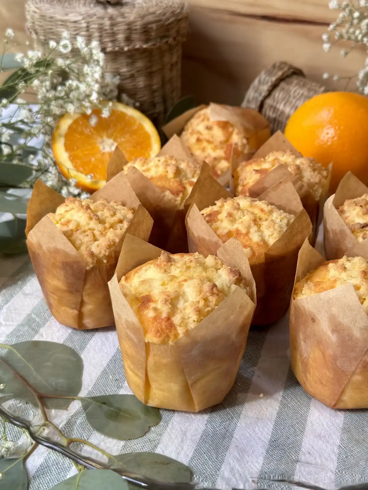 romisbakes recipe Orange muffins with crumble