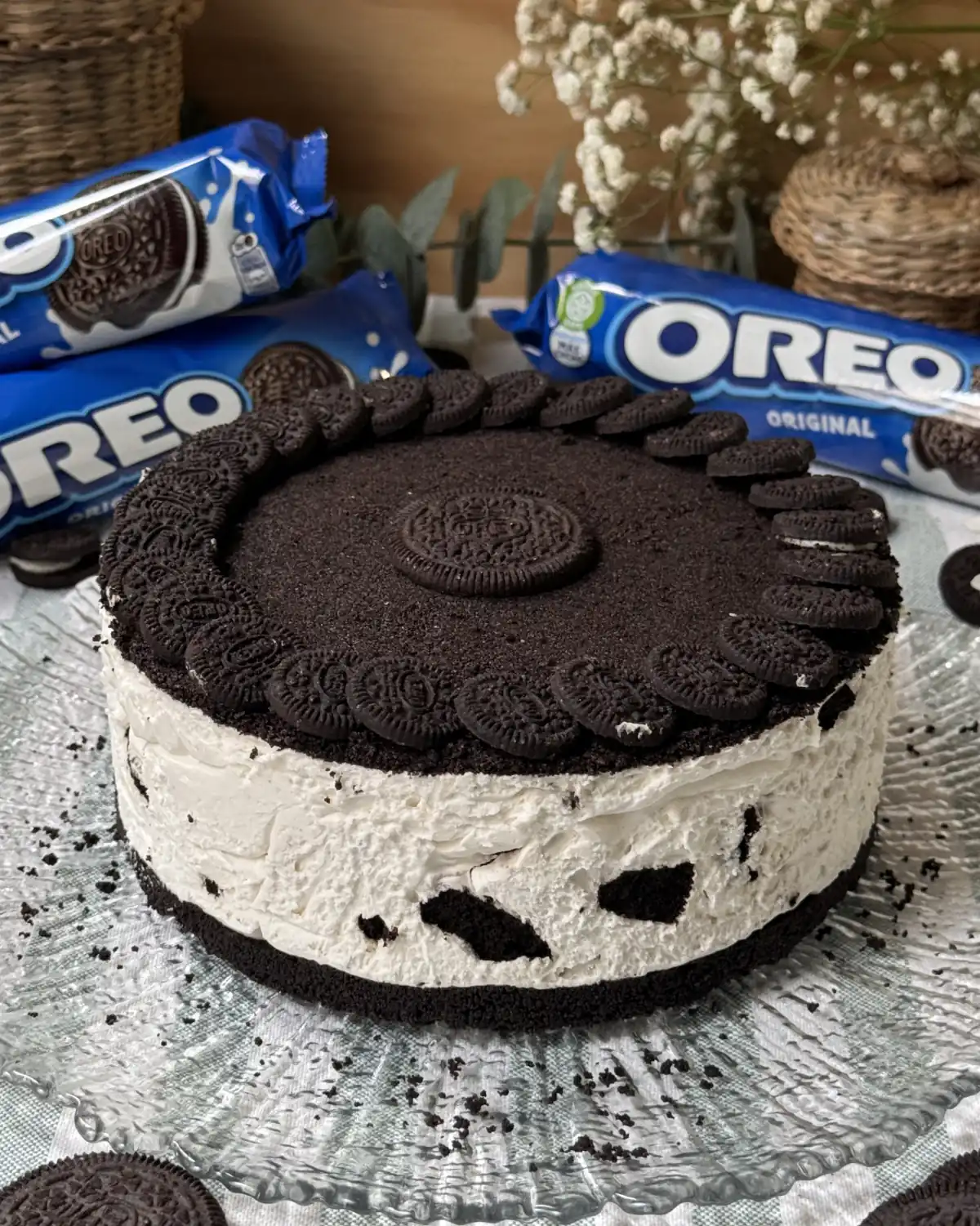 romisbakes recipe Vegan no-bake Oreo cheesecake 🌿