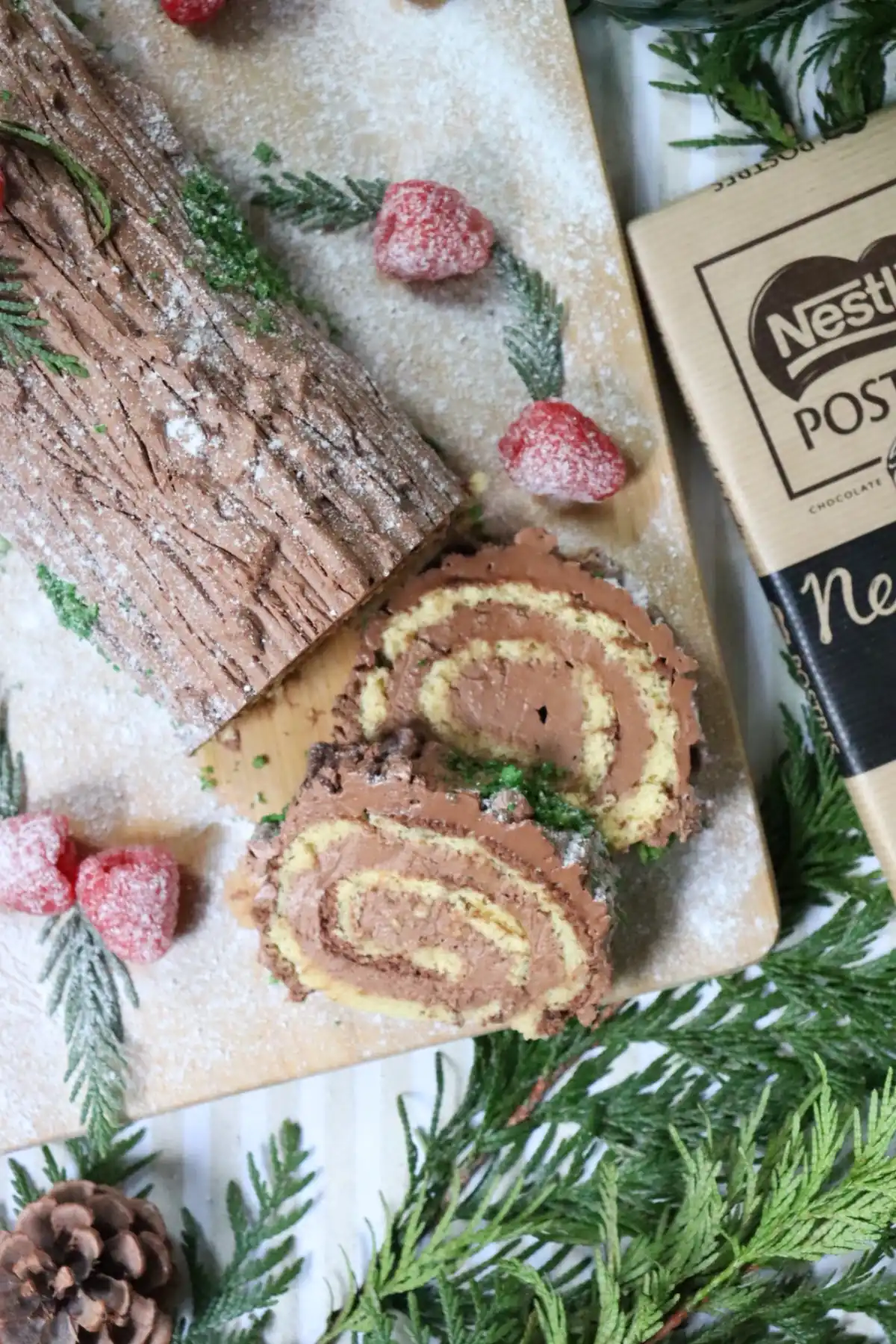 romisbakes recipe Yule log cake
